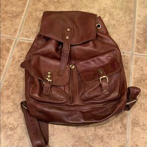Leather backpack